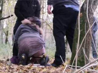 Sissy And Horny Crossdresser In The Woods Is Fucked