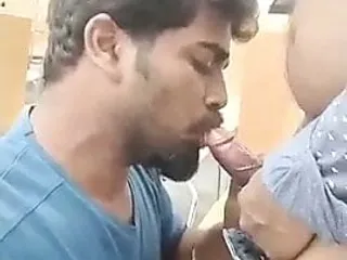 Tamil guy sucking dick in canteen