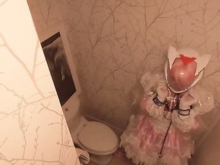 Chibi Moon Clear Pvc Maid Locked Eva Helmet Kigurumi Cleans The Bathroom (Fixed)