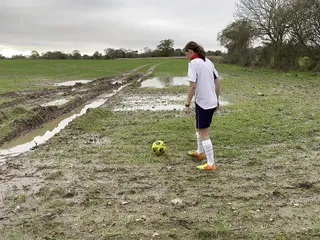Muddy football practise