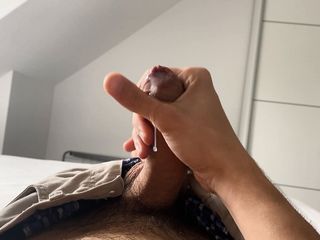 Curved Uncut Cock Shooting A Load