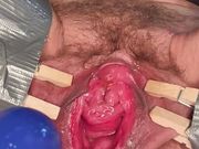 Huge dildo in the pee hole
