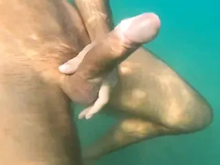 Guy Jerking Off In The Water...