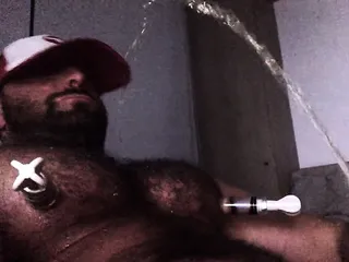 Hairy hunk pig pumped piss...