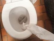 Master Ramon pisses toilet full, very wet and dirty