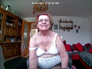 Granny In Underwear And Stockings