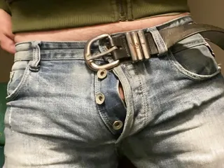Showing bulge in my jeans...