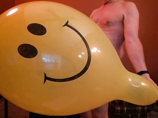 75) Smiley Balloon Jerk-Off -- Will He Pop? -- Balloonbanger