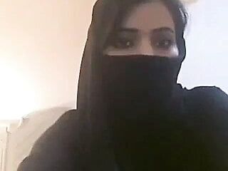 Muslim girl showing big...