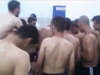 Omonoia football team - boys in locker rooms