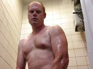 RedHeaded Stud JERKS off in the SHOWER Looking at YOU!