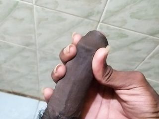 Masturbation of big cock and cum in ass and pussy
