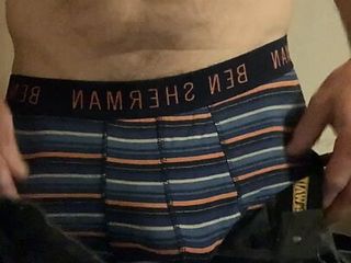 After A Hard Days Work Change Into Straight Apprentices Cum Stained Boxers. Impress With Bulge