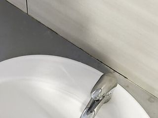 Risky pee in sink toilet...