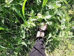 Feet Whipping With Itchy Nettles