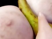 Pear between the boobs 