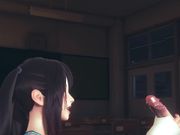 Hentai Uncensored 3D - Yumiko handjob Futanari Classmate dick's