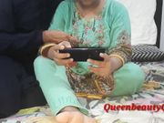 Indian sexy girl Queen seduced stepbrother by watching adult film with him.