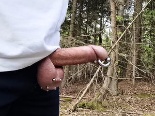 Horny walk in the forrest