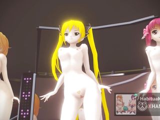 Mmd R18 Mian, Riho, Amane, Nonono Ghost Dance Bitch Hero 3D Hentai