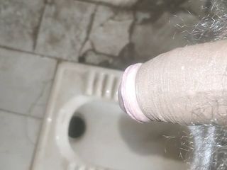Hairy cock pissing...