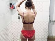 Younger stepSister Bathing Nude Desi Girl Bathroom Video