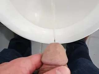 Pee in public toilet...