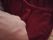 I masturbated on My mom's red panty 