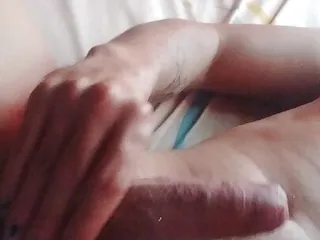 very hot latin guy records his big cock in his bed