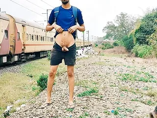 Indian Railway station cumshot big dick sexy men in public