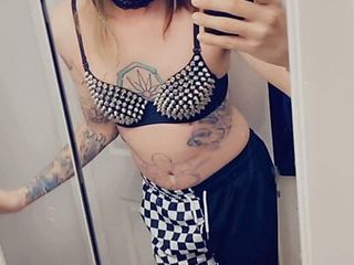Trans Rocker Showing Off Her Boobs