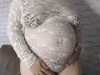 9 month pregnant bbw slutwife milky mari showing