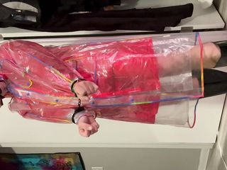 Layering multiple plastic raincoats and bondage