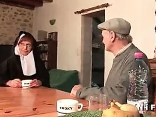A French Nun Hard Sodomized In Threeway