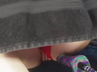 Dirty Cunt Screws Hard With A Sex Machine Feet Closeup And Enjoying A Throbbing Orgasm With Piss...