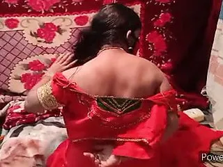 Romantic sex in red saree...