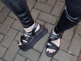 Crossdresser With Cute Feet In Sexy Platform Sandals