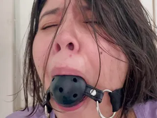Amateur, Ball Gagged, Girl Struggling, Tied Up