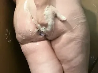 Young Bbw Loses Anal Virginity To Dildo In Shower