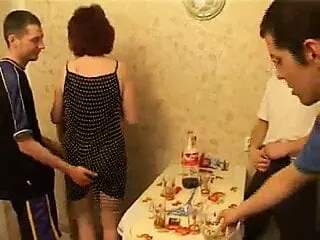 Young Old, Russian Gangbang, Son, Russian Kitchen