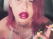 Perfectly painted lips smoking fetish to get you craving me!