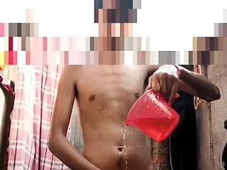 Indian Desi Boy Taking Bath And Masturbating With His Girlfriend Muskan
