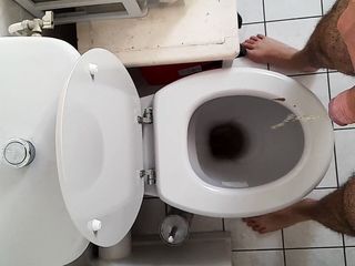 Pee toilet with big dick good...