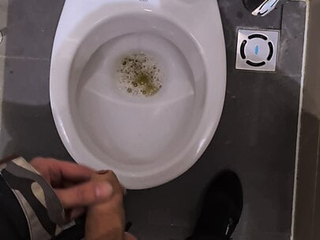Cute 18 Teen Boy Can&#039;t Hold Pee so he Peeing in Public Toilets of Shoppinh Mall 4K