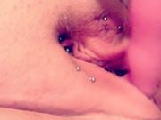 Playing with my pierced pussy till I squirt