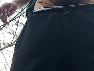 Chubby Exhibicionist Bator Bro Masturbating Small Dick Smoking And Pissing In The Forest