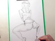 How to draw sexy hot girls in pencil, a quick sketch 