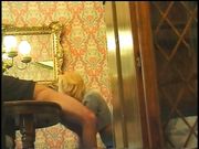 Sexy blonde sucks her mans dick then gets fucked in the ass on dining room floor