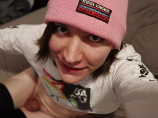 Cute Skater Femboy Jerks Off And Eats Her Own Cum
