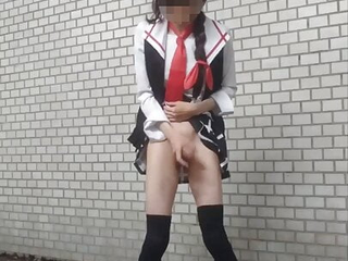 Shigure Japanese Cosplay Public Masturbation